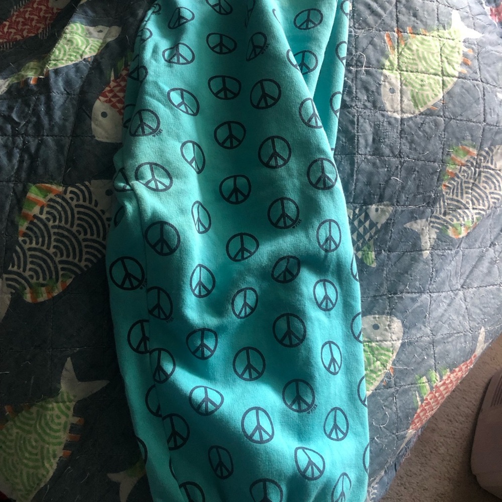 PINK Victoria's Secret Teal Peace Sign Pants
